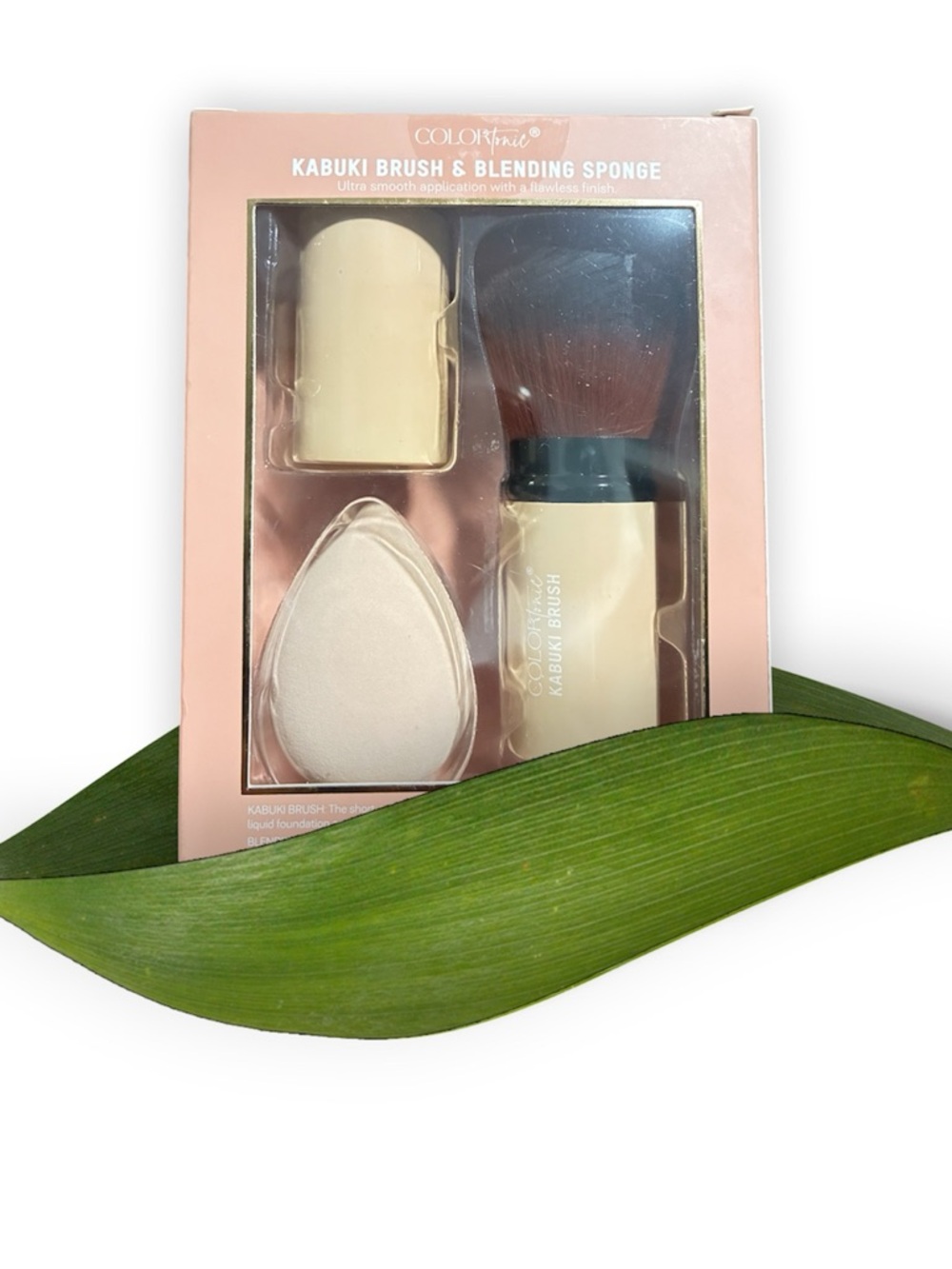 Kabuki Brush & Blending Sponge Set - Cream